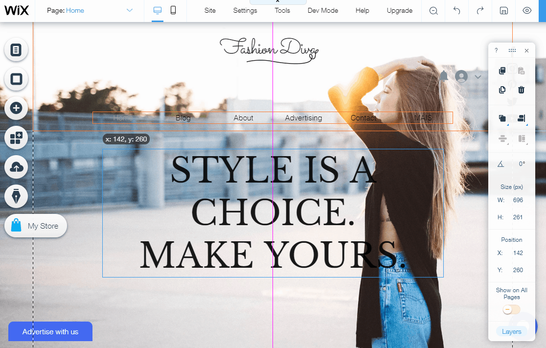 WIX selling platform