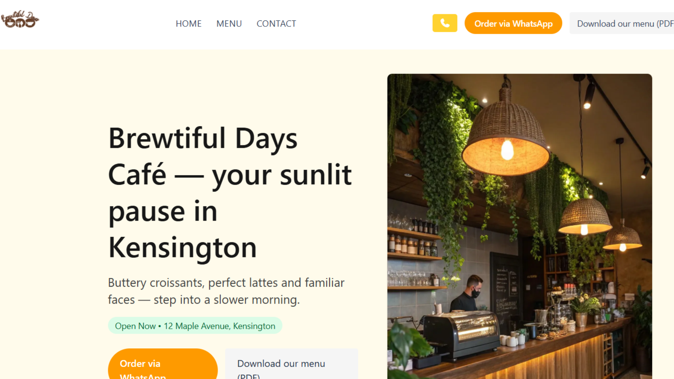Café AI website builder