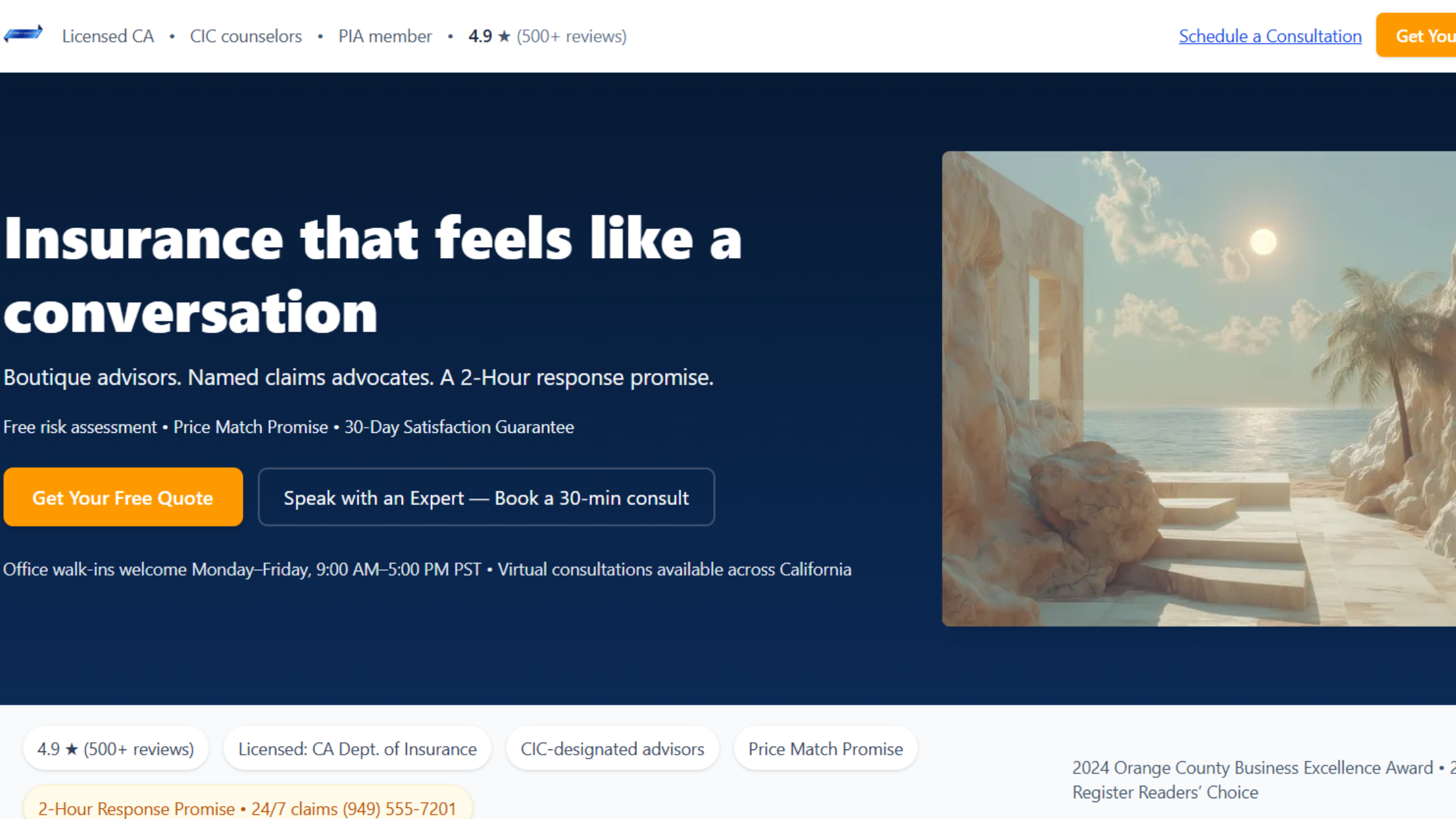 Insurance Company AI website builder