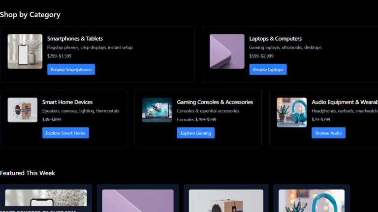 Electronics Store Ai Website Builder