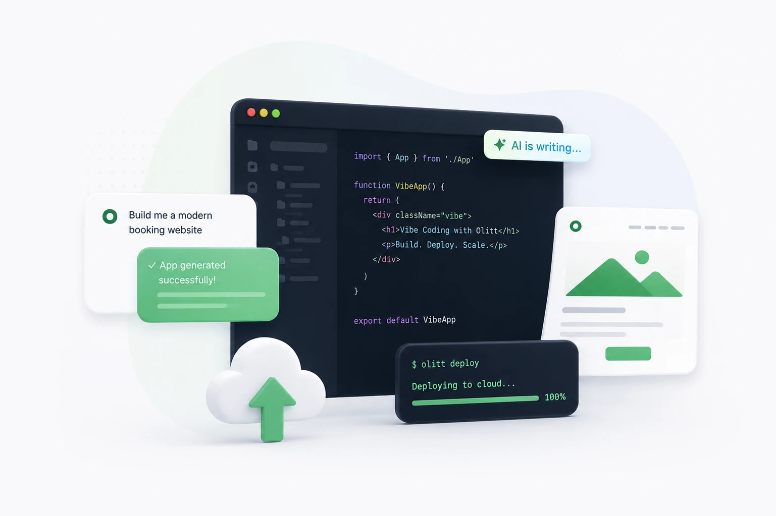 Olitt Vibe Coding Builder - Ai Writes And Deploys Your App In Real-Time